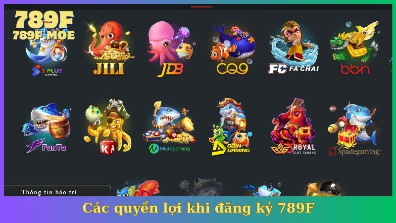 Các quyền lợi khi đăng ký 789F