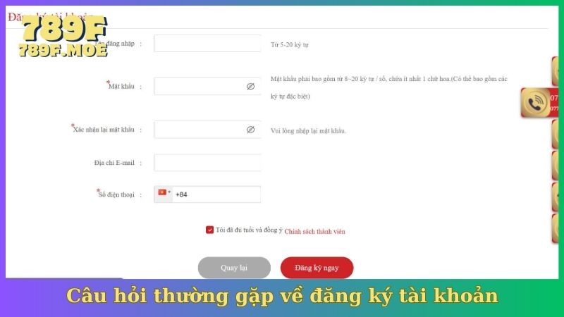 Câu hỏi thường gặp về đăng ký tài khoản