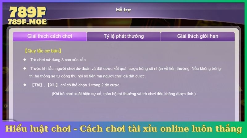 Hiểu luật chơi - Cách chơi tài xỉu online luôn thắng