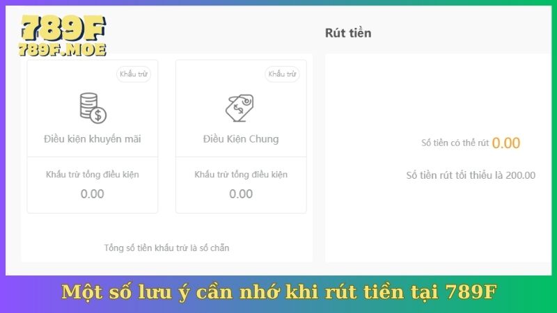 Một số lưu ý cần nhớ khi rút tiền tại 789F