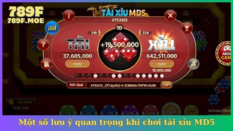 Một số lưu ý quan trọng khi chơi tài xỉu MD5