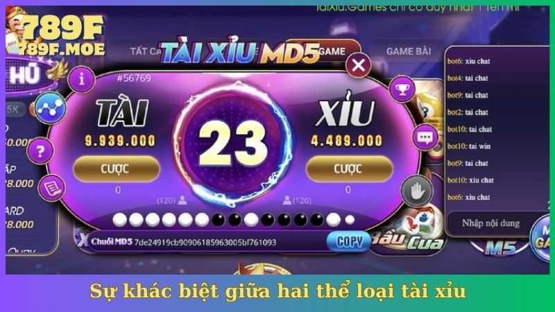 Sự khác biệt giữa hai thể loại tài xỉu