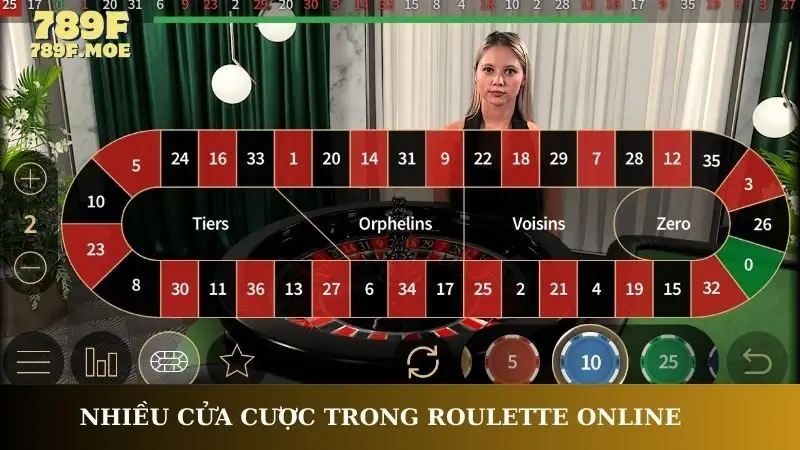 Nhiều cửa cược trong Roulette online